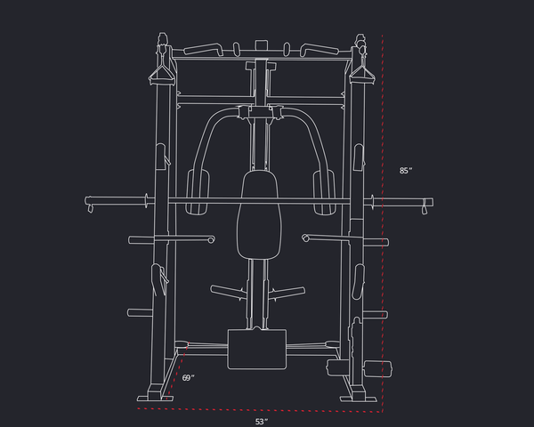 Weider pro 8500 smith best sale cage dimensions