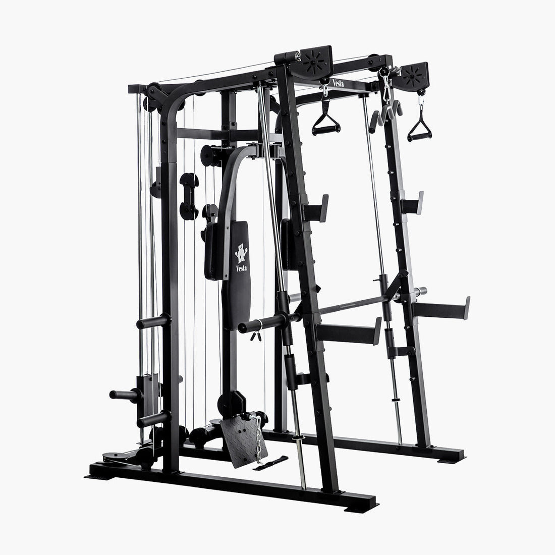Close-up of a Vesta Smith machine bar and guide rails