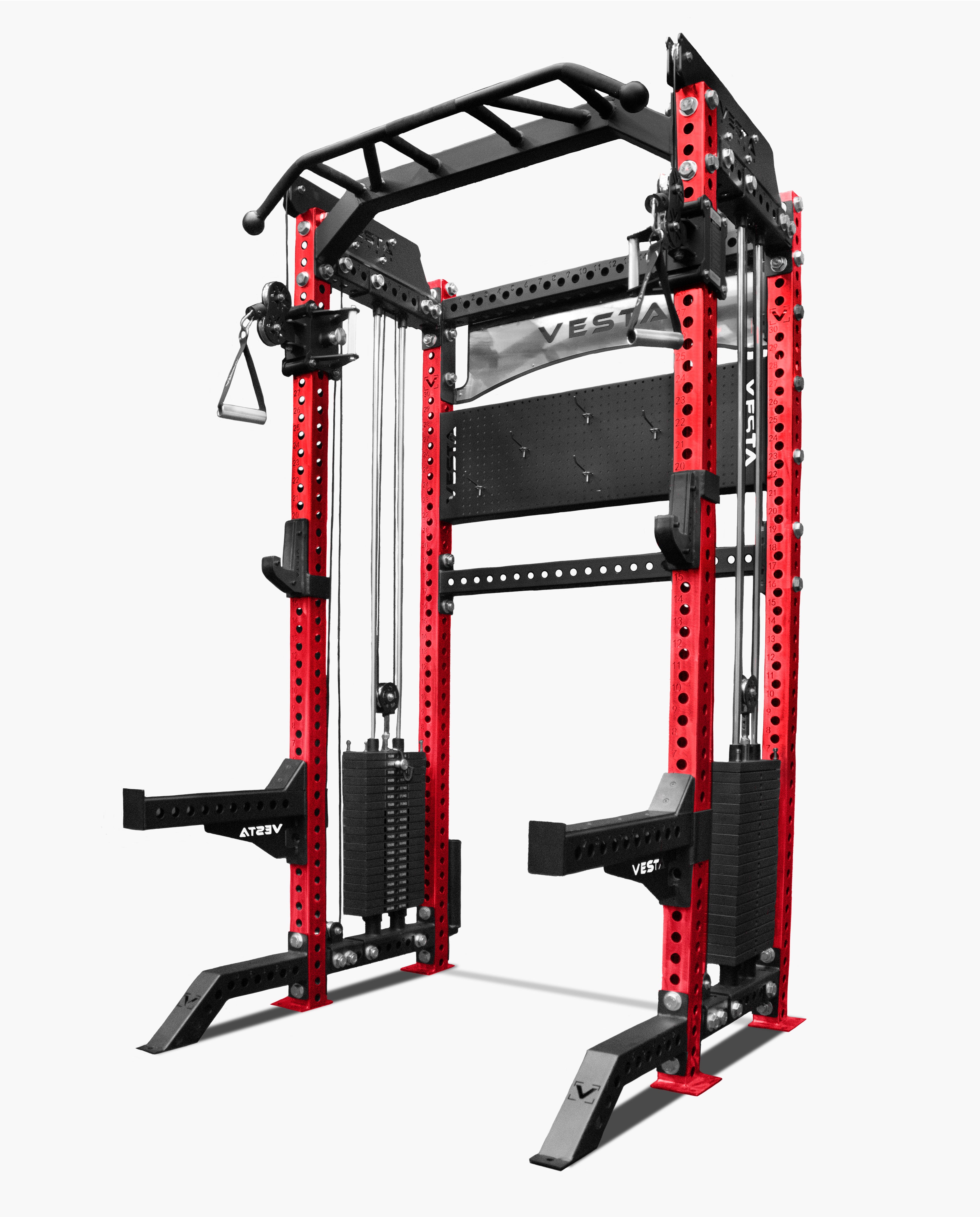 PRO SERIES 2IN1 Ultimate Half Rack Functional Trainer Combo Red