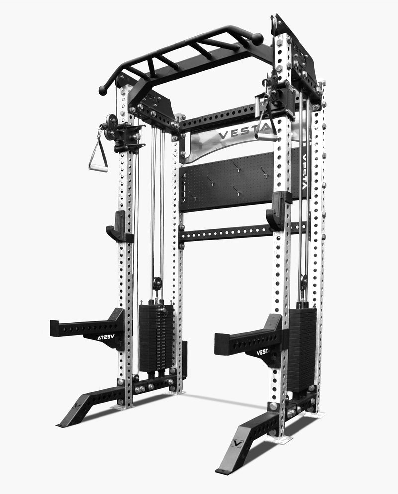 PRO SERIES 2IN1 Ultimate Half Rack Functional Trainer Combo - WHITE