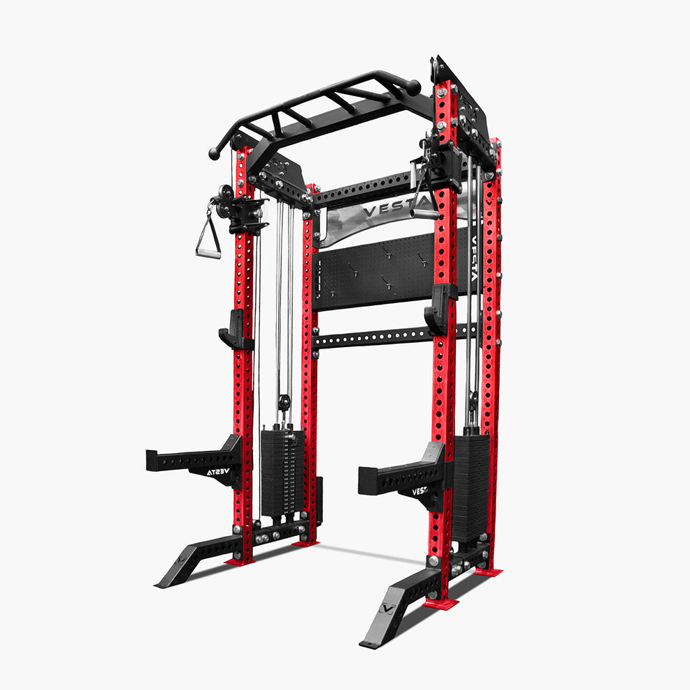 PRO SERIES 2IN1 Ultimate Half Rack Functional Trainer Combo | Red / 94 ...