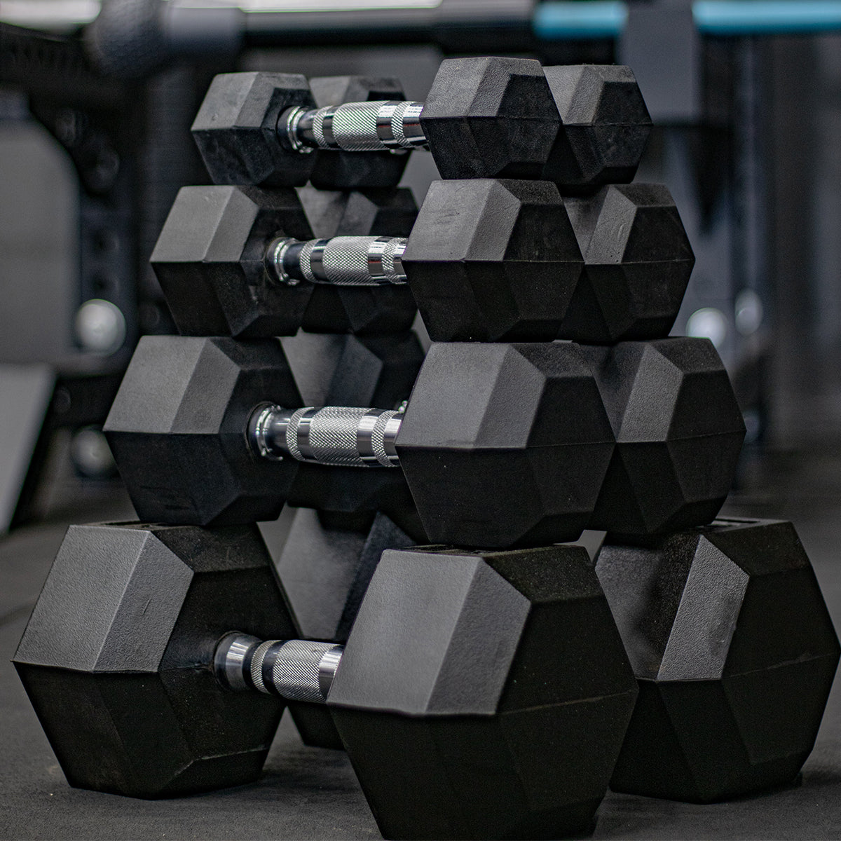 Rubber Hex Dumbbells (Pairs) | Vesta Fitness