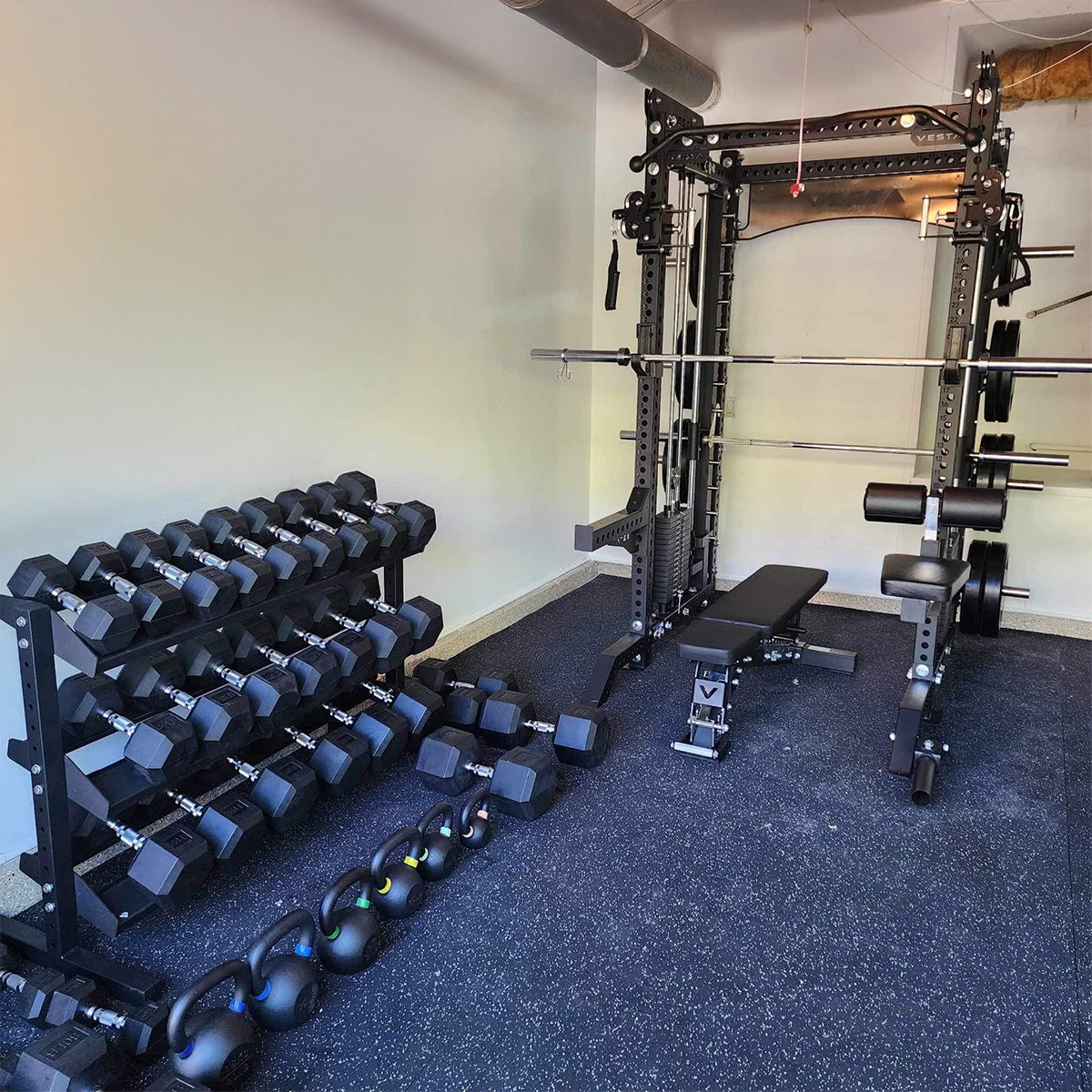 Rubber Hex Dumbbells (Pairs) | Vesta Fitness