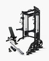 Ultimate Package I - PRO SERIES 2IN1 Ultimate Half Rack Functional Trainer Combo Black