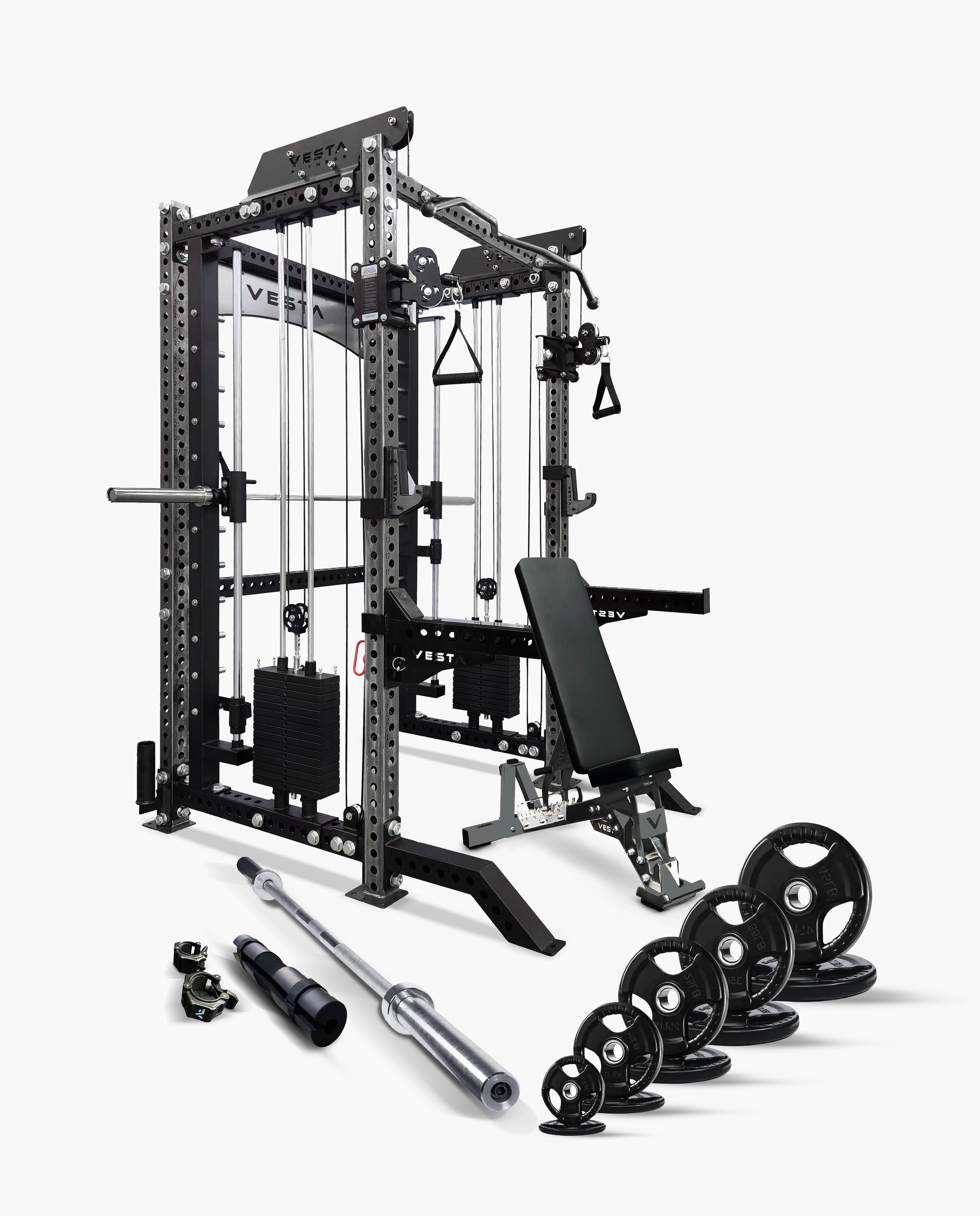 Ultimate Package II - PRO SERIES 3IN1 Ultimate Rack With Smith Machine ...