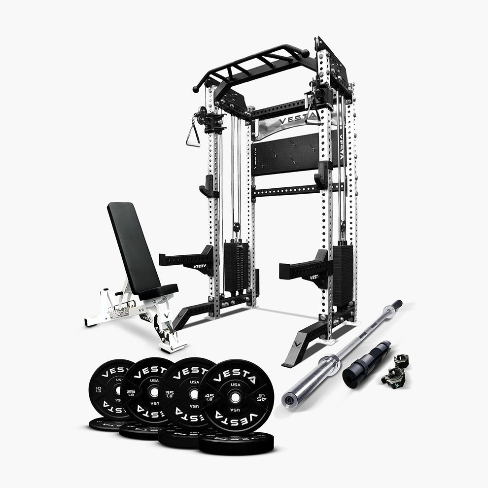 Half Rack Pro Complete Set Ultimate Package I - PRO SERIES 2IN1 Ultimate Half Rack Functional Tra ...