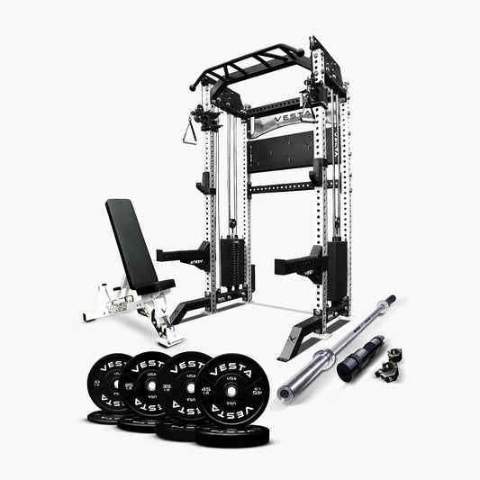 Ultimate Package I - PRO SERIES 2IN1 Ultimate Half Rack Functional Trainer Combo