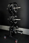 Vertical Weight Plate Tree With Two Barbell Holders Home Gym