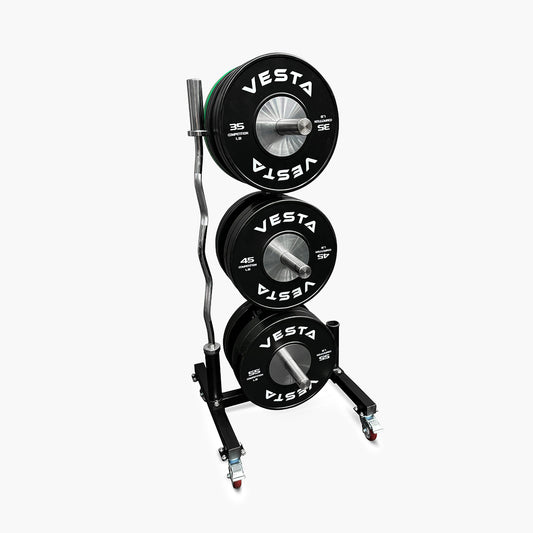 Vertical Weight Plate Tree With Two Barbell Holders