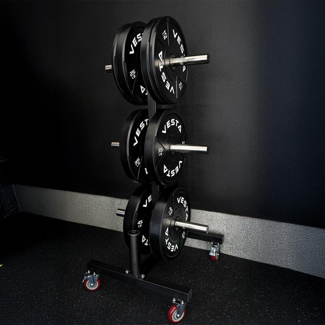 Vertical Weight Plate Tree With Two Barbell Holders | Vesta Fitness