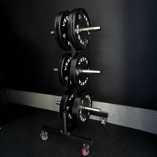 Vertical Weight Plate Tree With Two Barbell Holders