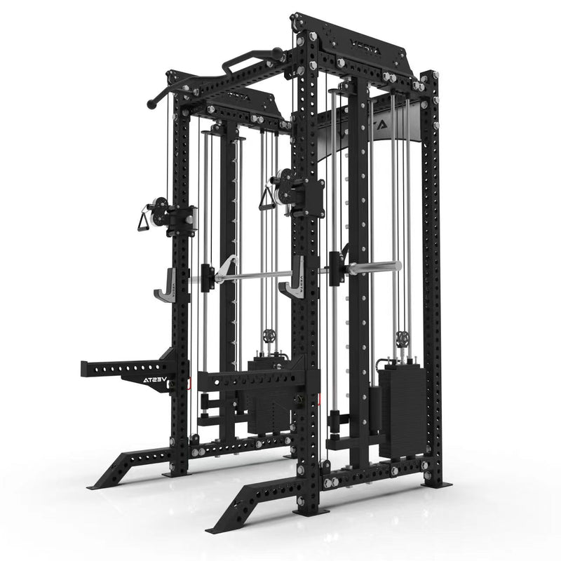 PRO SERIES Ultimate Rack With Smith Machine Front Counterbalance - Black