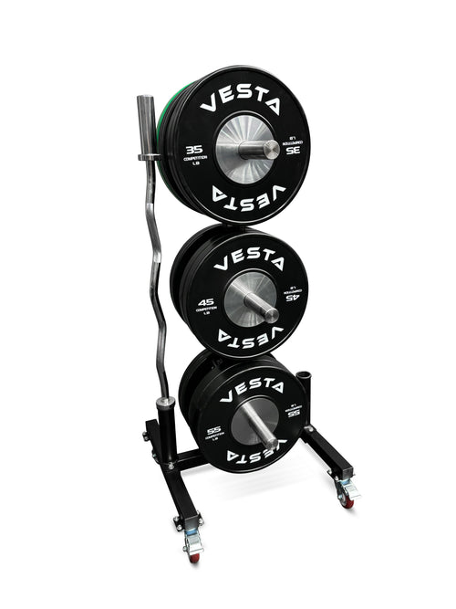 Weight Plate Tree With Two Barbell Holders