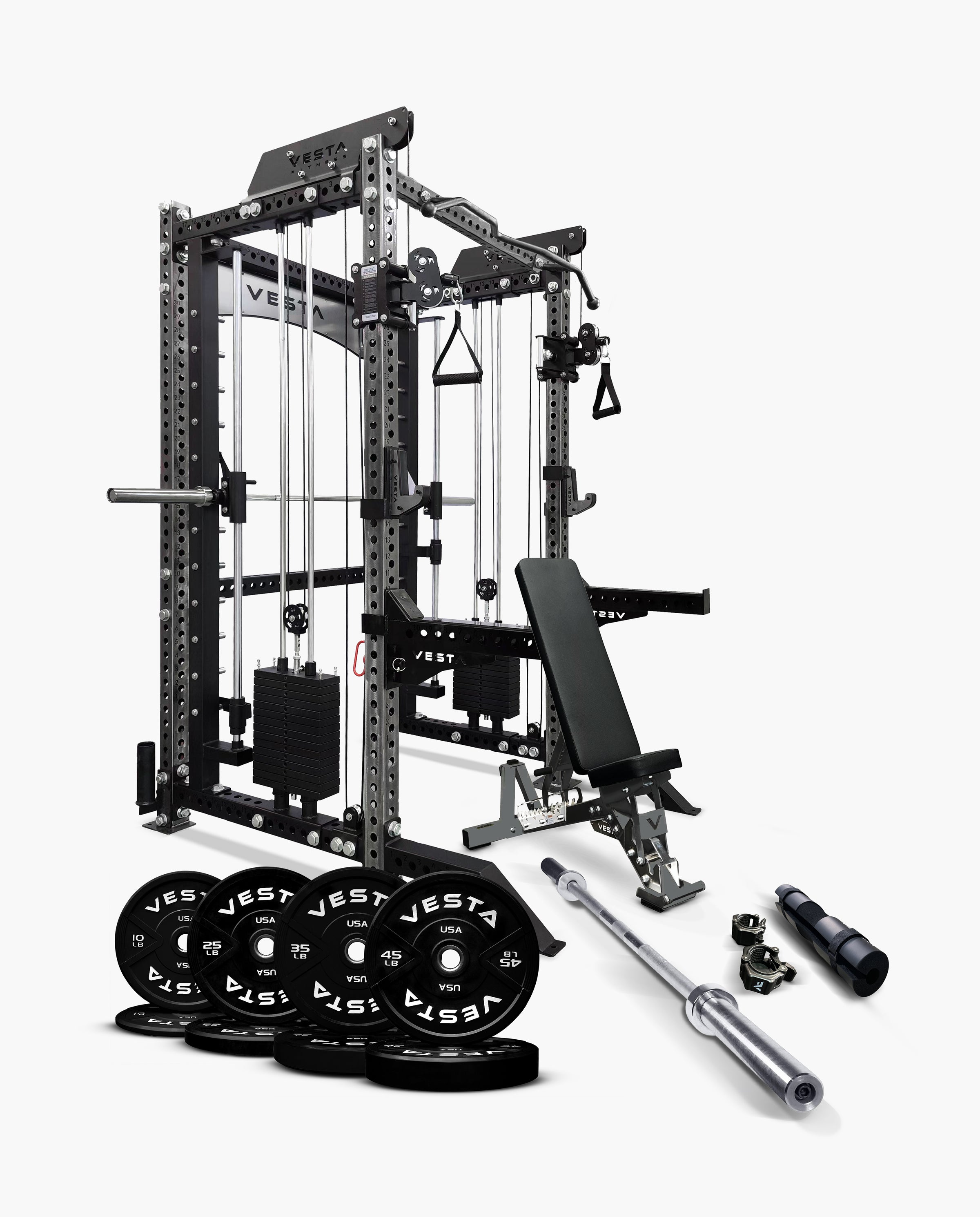 Ultimate Package II - PRO SERIES 3IN1 Ultimate Rack With Smith Machine ...