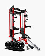 Ultimate Package I - PRO SERIES 2IN1 Ultimate Half Rack Functional Trainer Combo red