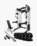 Ultimate Package I - PRO SERIES 2IN1 Ultimate Half Rack Functional Trainer Combo White 260lb