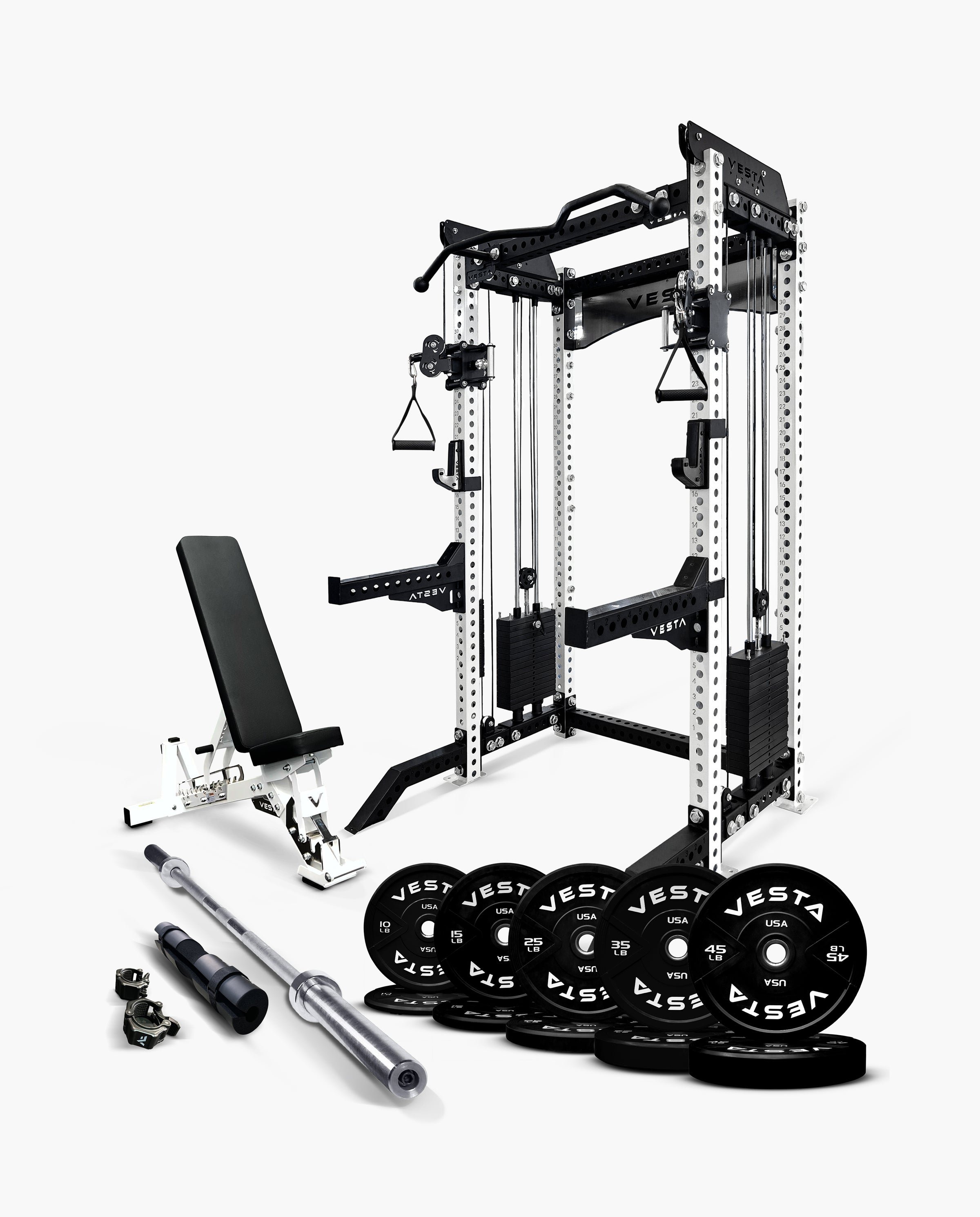 Half Rack Pro Complete Set Ultimate Package I - PRO SERIES 2IN1 Ultimate Half Rack Functional Tra ...