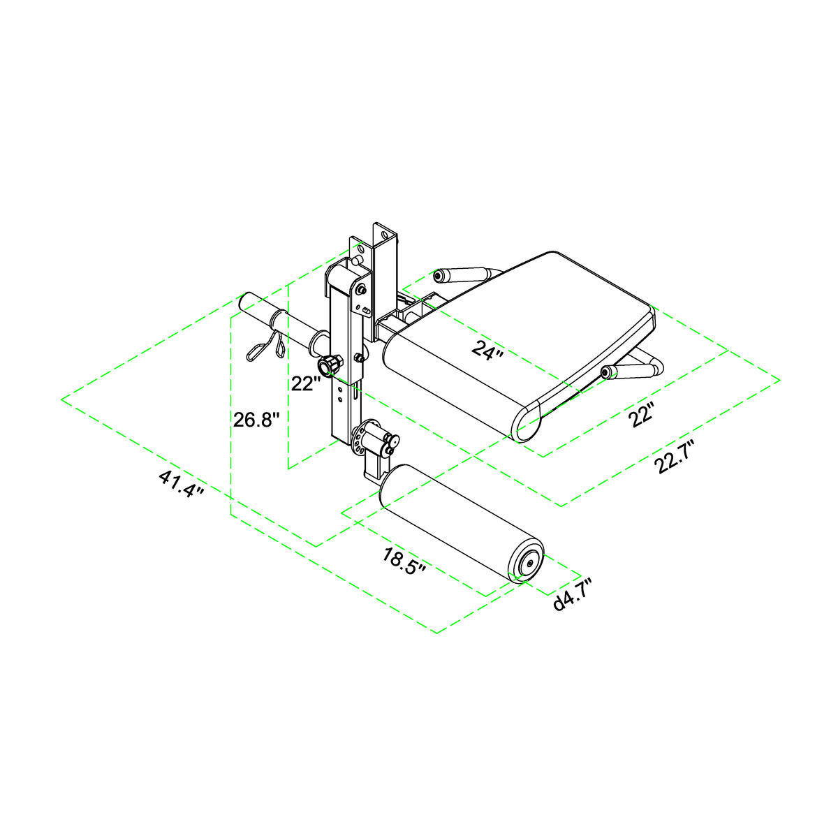 Rack Mounted Leg Curl and Leg Extension 3"x3" specification image